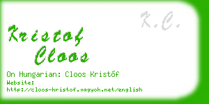 kristof cloos business card